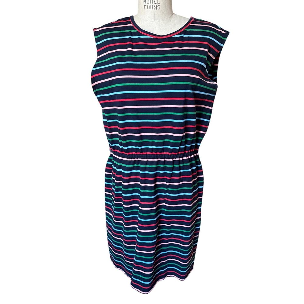Sugarhill Rainbow Striped Sleeveless Cotton Dress Size 10 Summer